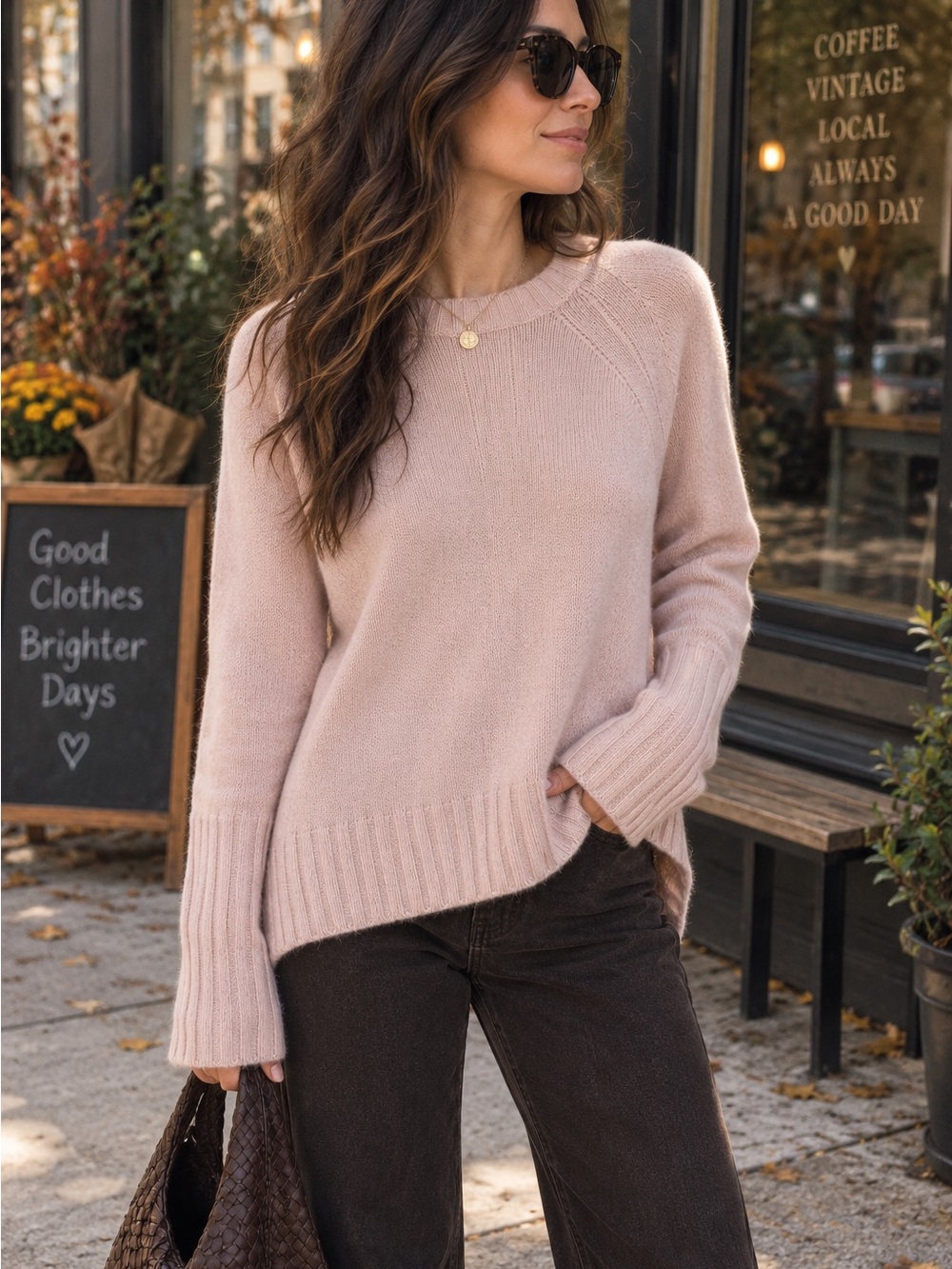 Skull Cashmere 100% Cashmere Pink Raglan High Low Sweater XS